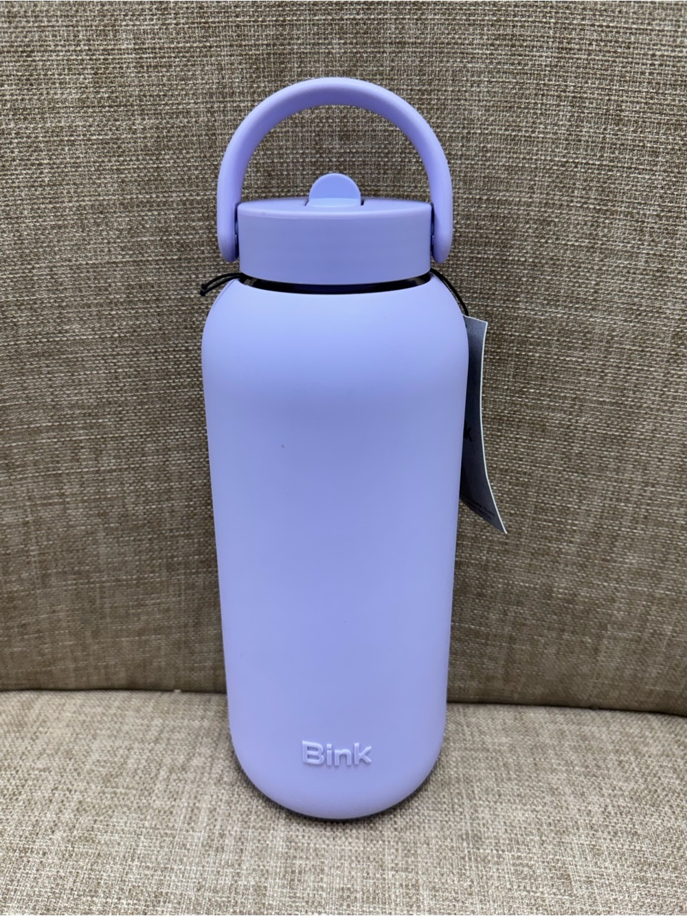 Bink 36 Oz Big Water Bottle Flip Cap Lid W/ Straw    Fog    Borosilicate Glass